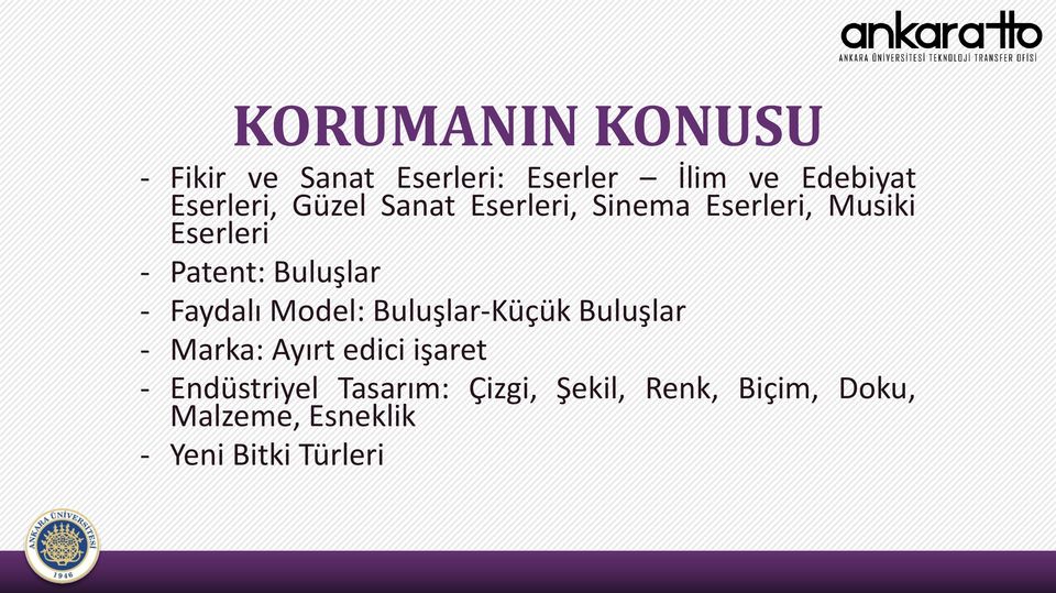 Faydalı Model: Buluşlar-Küçük Buluşlar - Marka: Ayırt edici işaret -