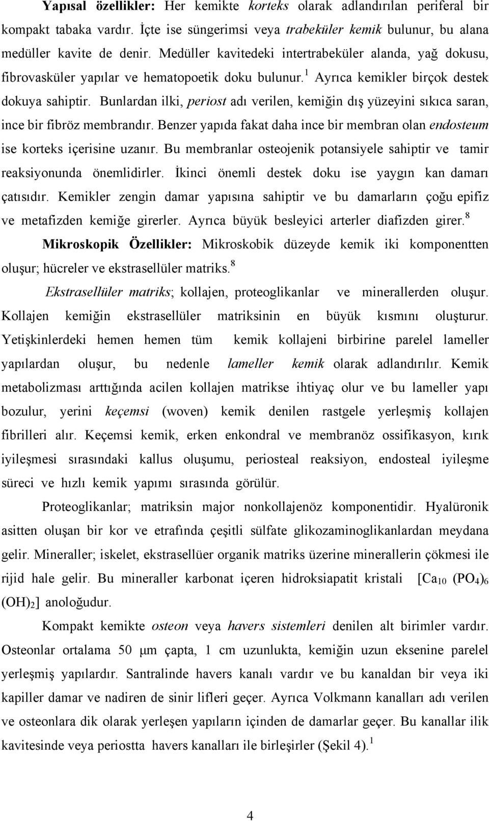 Bunlardan ilki, periost adı verilen, kemiğin dış yüzeyini sıkıca saran, ince bir fibröz membrandır. Benzer yapıda fakat daha ince bir membran olan endosteum ise korteks içerisine uzanır.