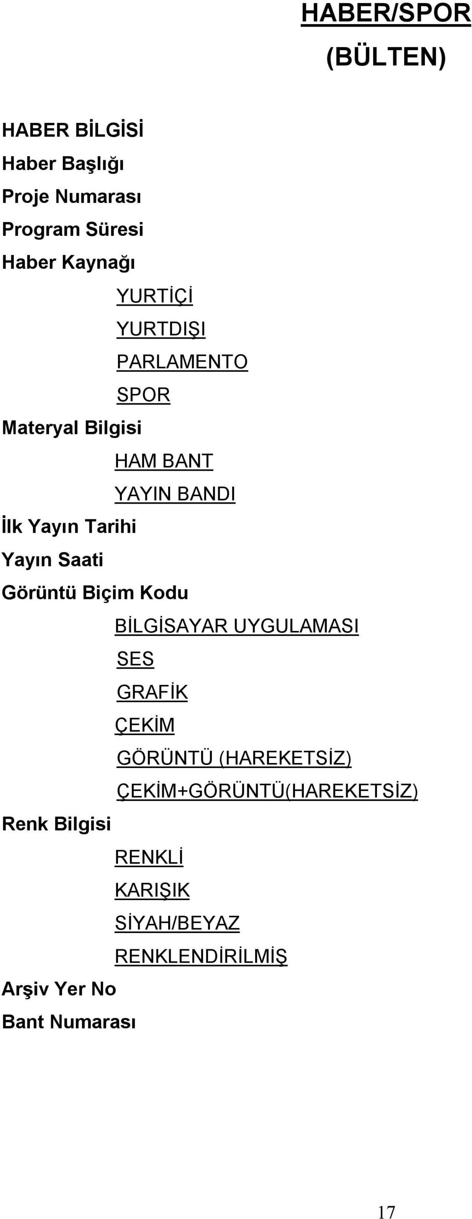 Saati Görüntü Biçim Kodu BİLGİSAYAR UYGULAMASI SES GRAFİK ÇEKİM GÖRÜNTÜ (HAREKETSİZ)