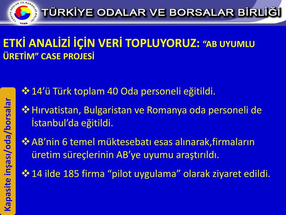 Hırvatistan, Bulgaristan ve Romanya oda personeli de İstanbul da eğitildi.