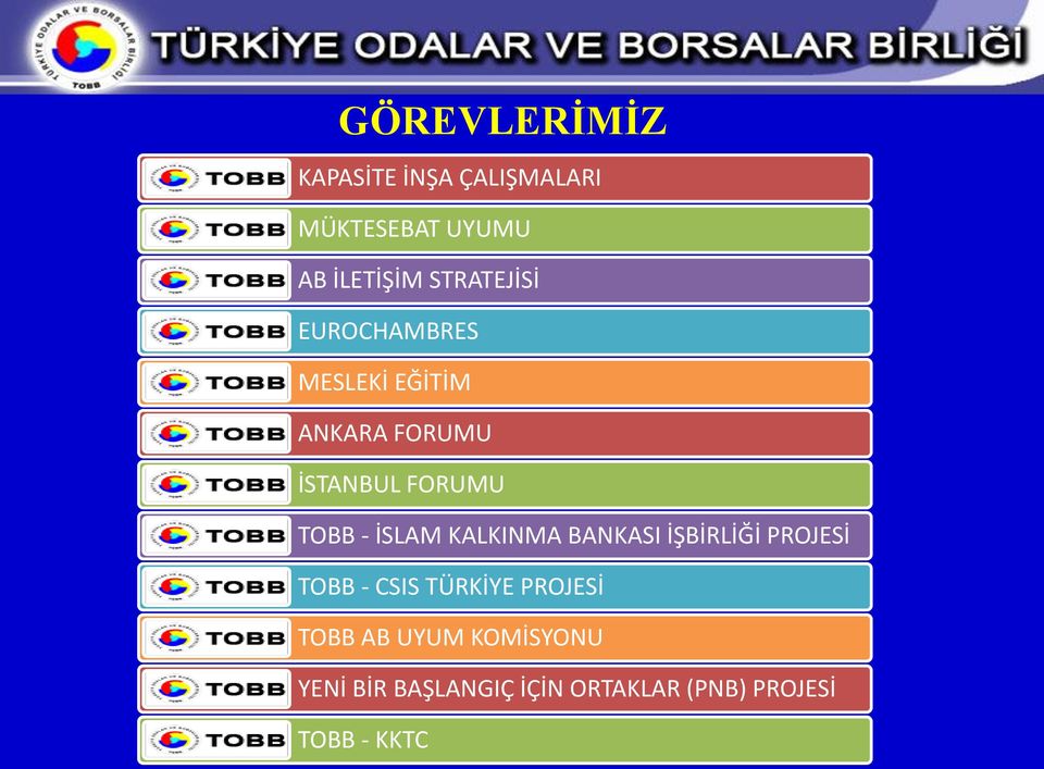 - İSLAM KALKINMA BANKASI İŞBİRLİĞİ PROJESİ TOBB - CSIS TÜRKİYE PROJESİ