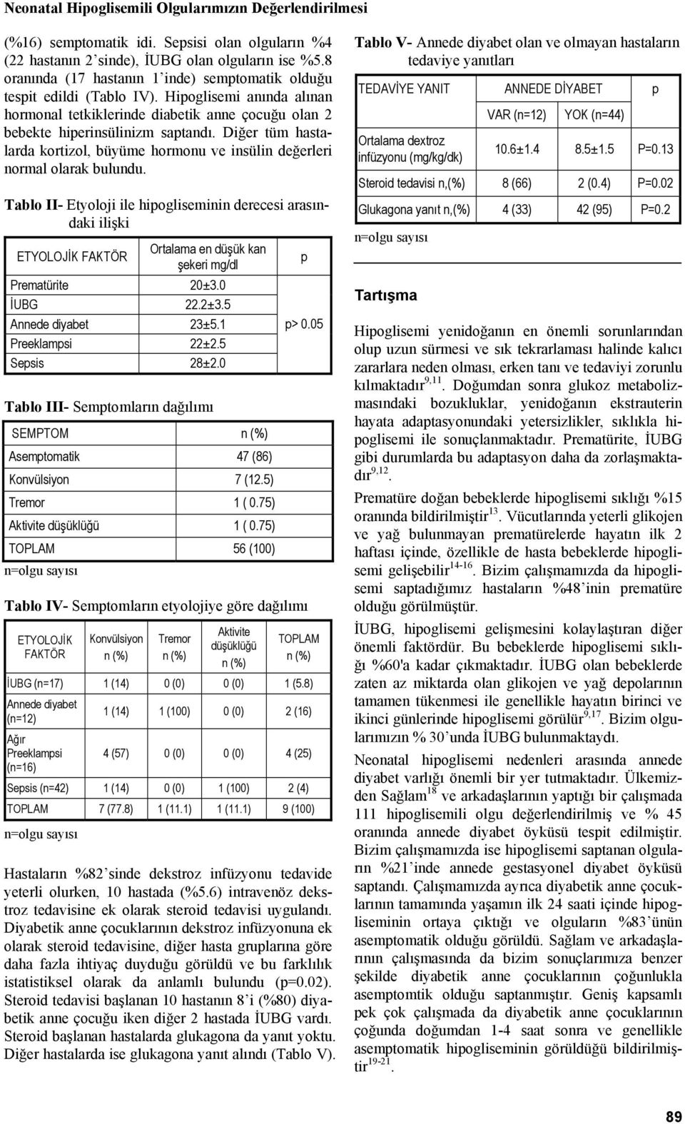 Diğer tüm hastalarda kortizol, büyüme hormonu ve insülin değerleri normal olarak bulundu.