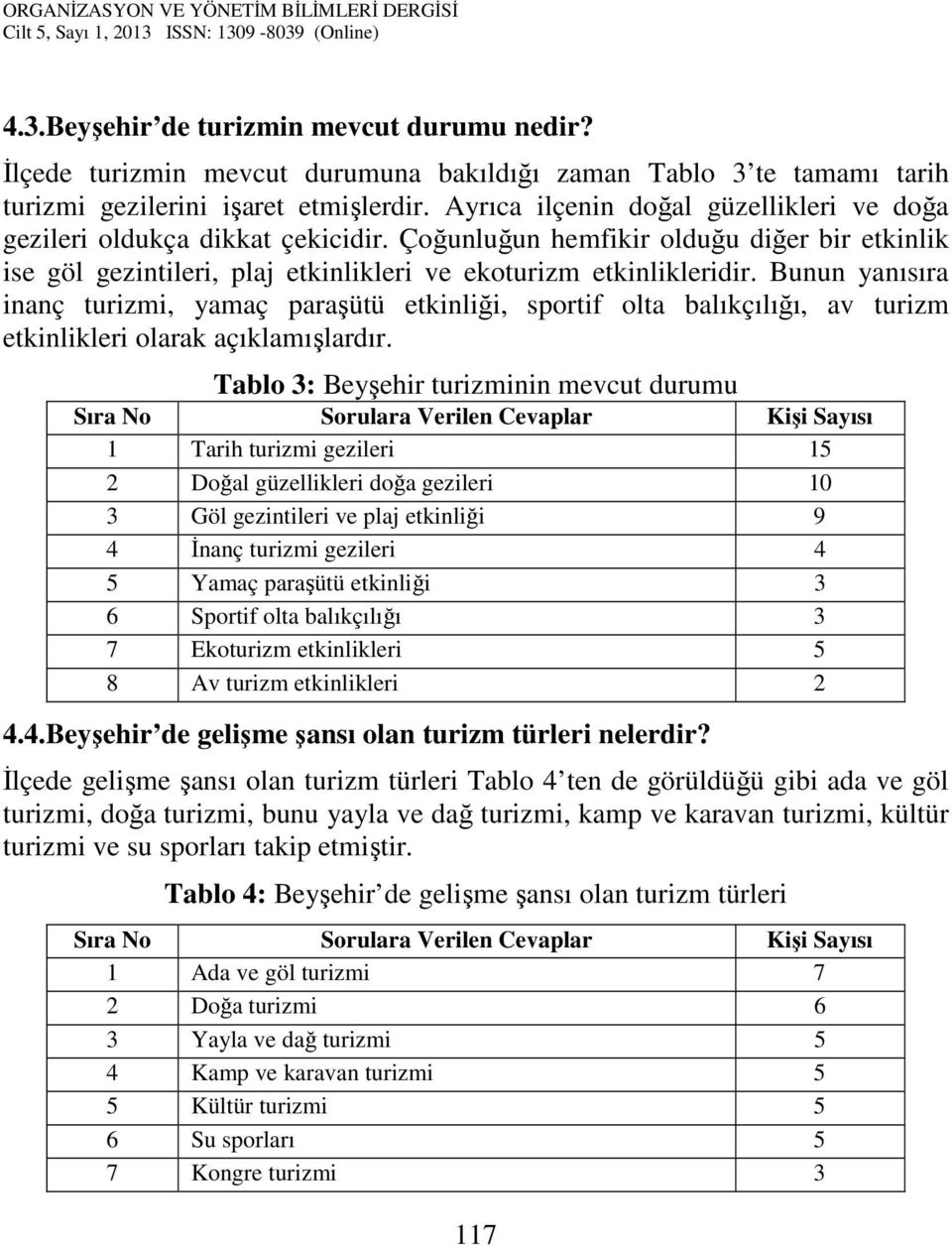 Bunun yanısıra inanç turizmi, yamaç paraşütü etkinliği, sportif olta balıkçılığı, av turizm etkinlikleri olarak açıklamışlardır.