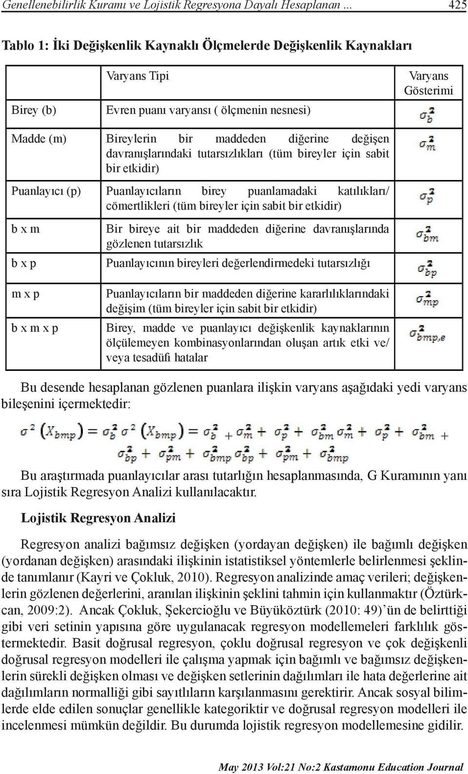 değişen davranışlarındaki tutarsızlıkları (tüm bireyler için sabit bir etkidir) Puanlayıcı (p) Puanlayıcıların birey puanlamadaki katılıkları/ cömertlikleri (tüm bireyler için sabit bir etkidir) b x