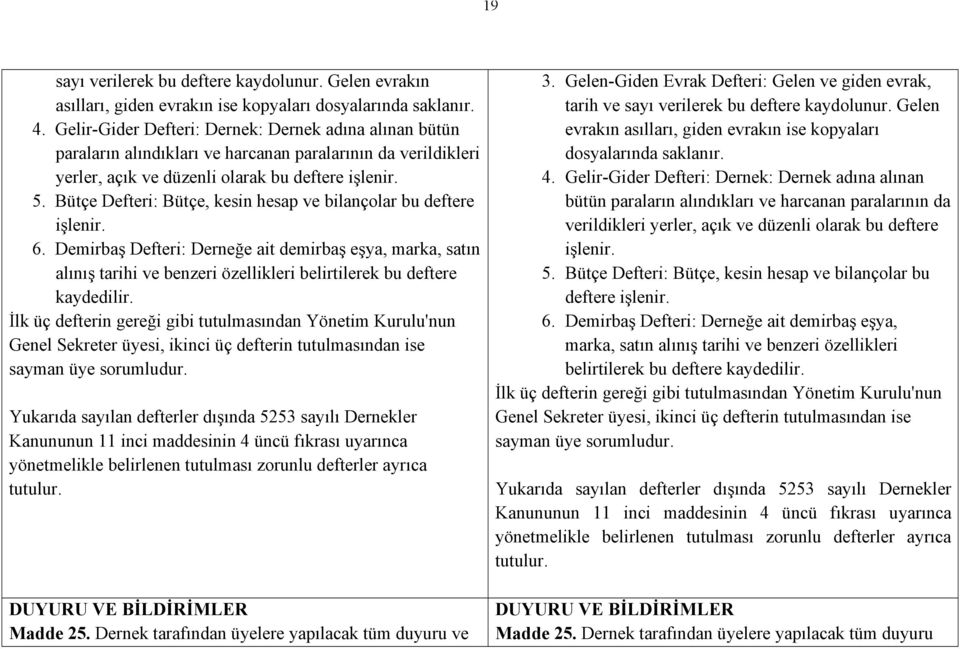 Bütçe Defteri: Bütçe, kesin hesap ve bilançolar bu deftere işlenir. 6.