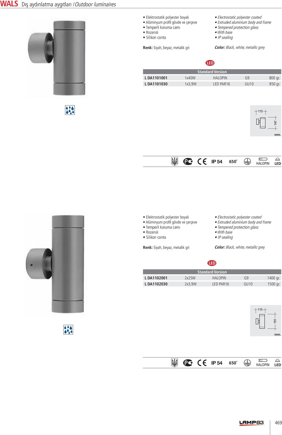 L DA1101030 1x3,9W PAR16 GU10 850 gr.