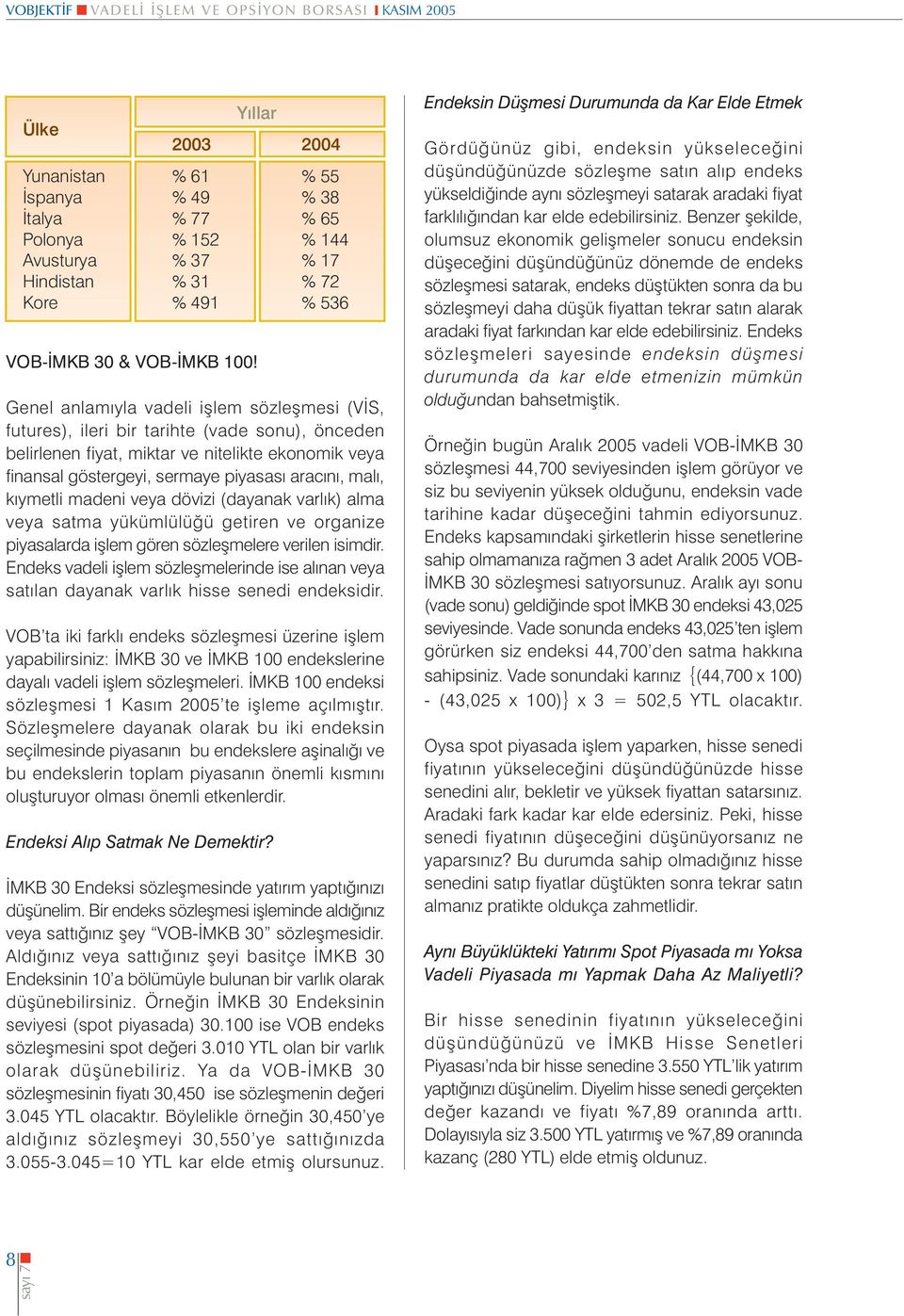 Genel anlamýyla vadeli iþlem sözleþmesi (VÝS, futures), ileri bir tarihte (vade sonu), önceden belirlenen fiyat, miktar ve nitelikte ekonomik veya finansal göstergeyi, sermaye piyasasý aracýný, malý,