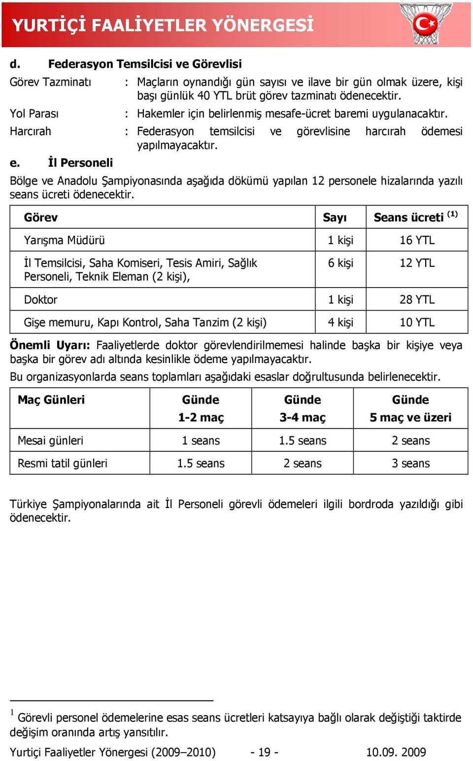 İl Personeli Bölge ve Anadolu Şampiyonasında aşağıda dökümü yapılan 12 personele hizalarında yazılı seans ücreti ödenecektir.