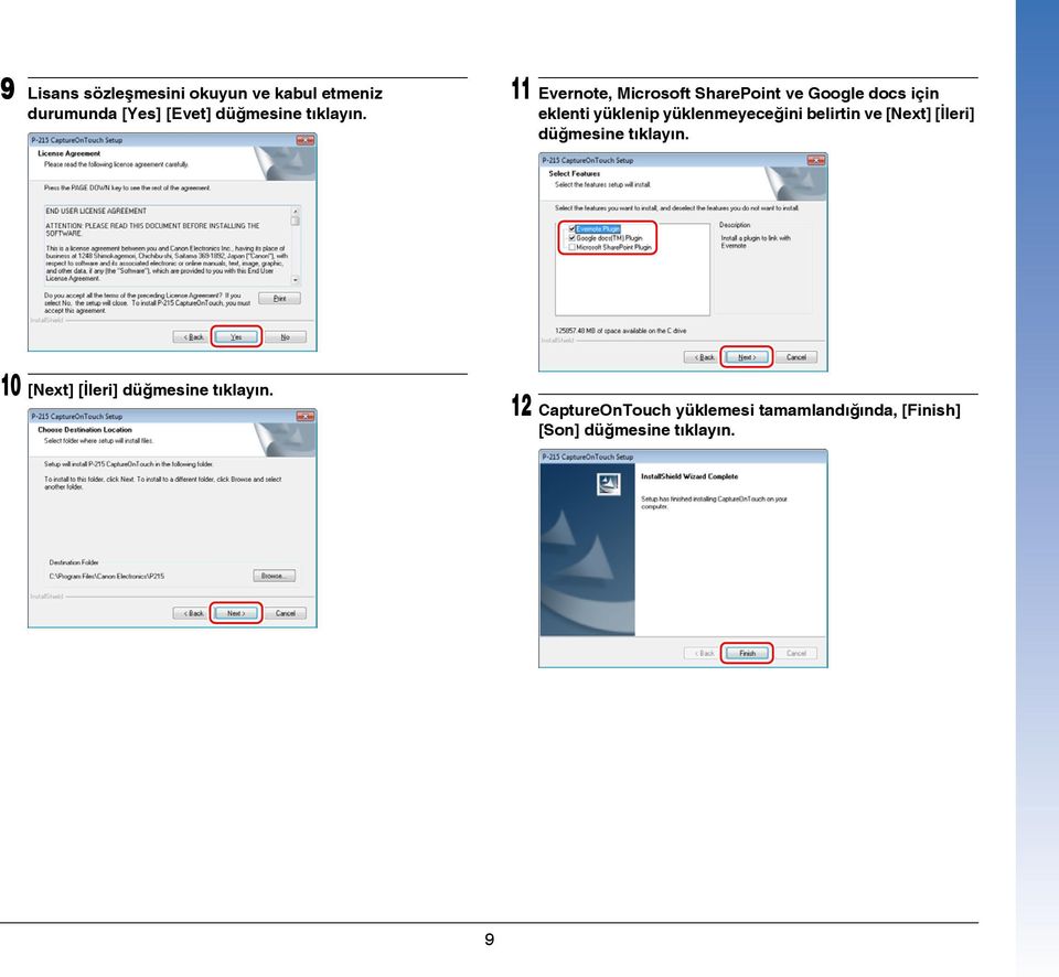 11 Evernote, Microsoft SharePoint ve Google docs için eklenti yüklenip