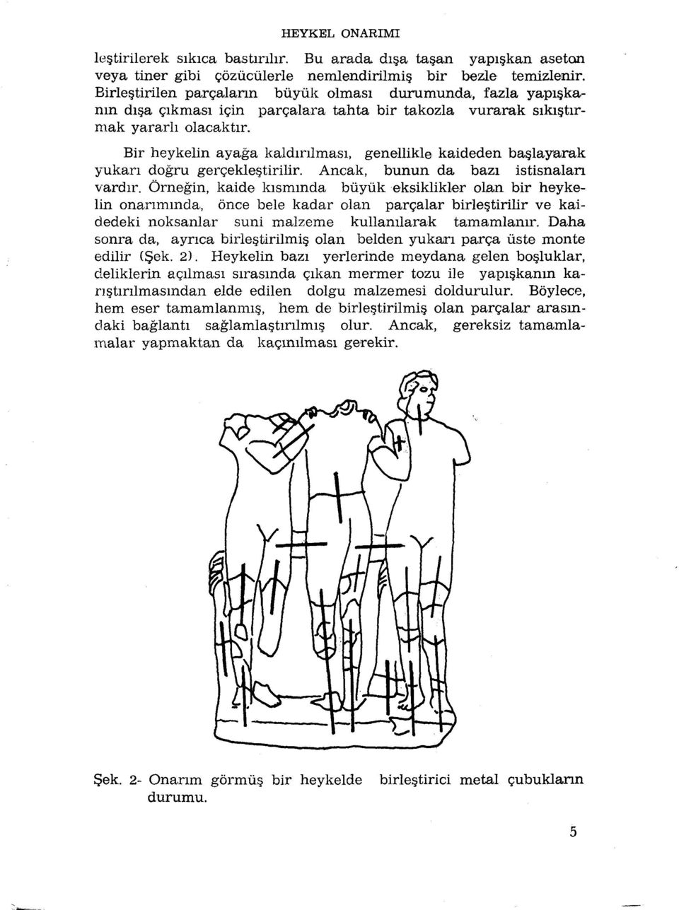 Bir heykelin ayaga kaldinlmasi, genellikle kaideden baslayarak yukari dogru gerçeklestirilir. Ancak, bunun da bazi istisnalan vardir.