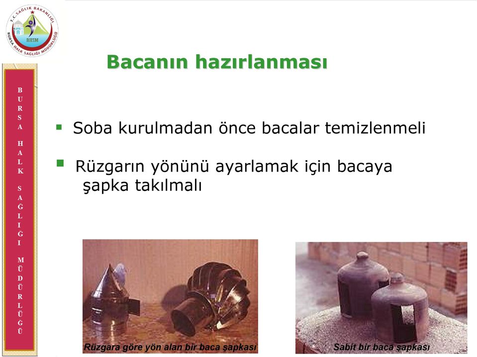 ayarlamak için bacaya şapka takılmalı üzgara