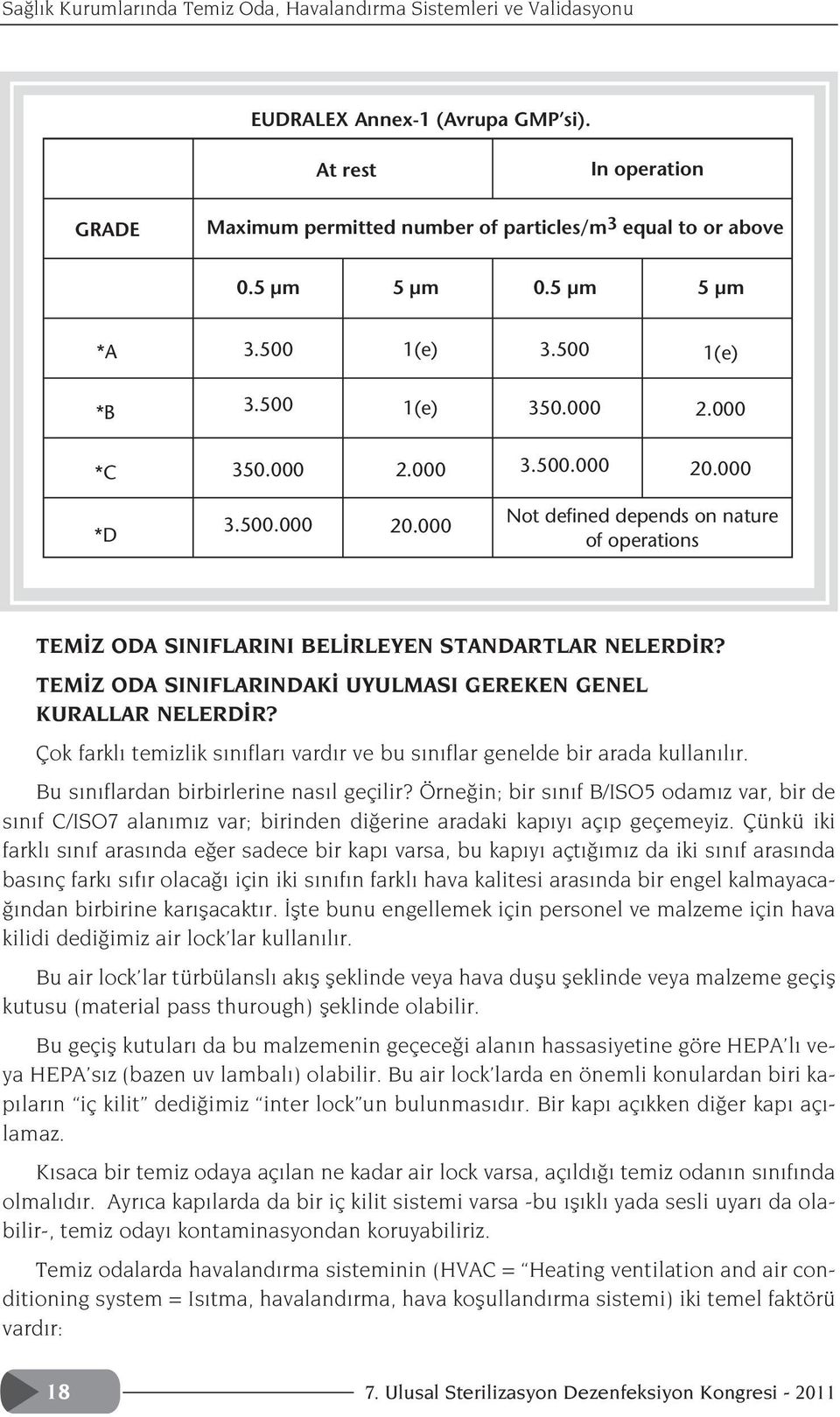 000 *D 3.500.000 20.000 Not defined depends on nature of operations TEM Z ODA SINIFLARINI BEL RLEYEN STANDARTLAR NELERD R? TEM Z ODA SINIFLARINDAK UYULMASI GEREKEN GENEL KURALLAR NELERD R?