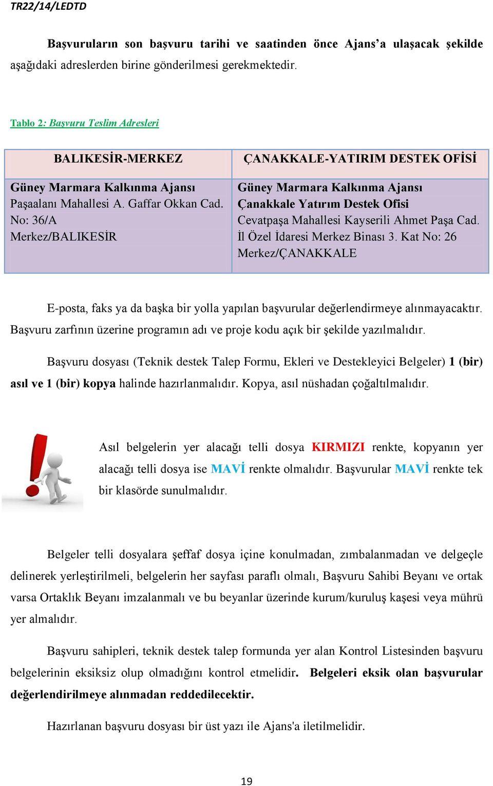 No: 36/A Merkez/BALIKESİR ÇANAKKALE-YATIRIM DESTEK OFİSİ Güney Marmara Kalkınma Ajansı Çanakkale Yatırım Destek Ofisi Cevatpaşa Mahallesi Kayserili Ahmet Paşa Cad. İl Özel İdaresi Merkez Binası 3.