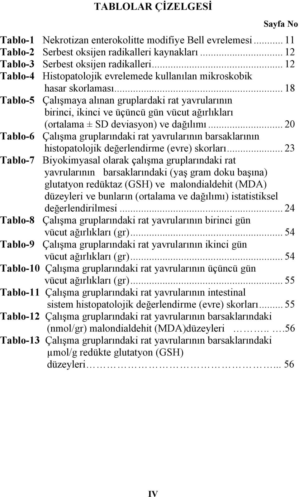 .. 18 Tablo-5 Çalışmaya alınan gruplardaki rat yavrularının birinci, ikinci ve üçüncü gün vücut ağırlıkları (ortalama ± SD deviasyon) ve dağılımı.