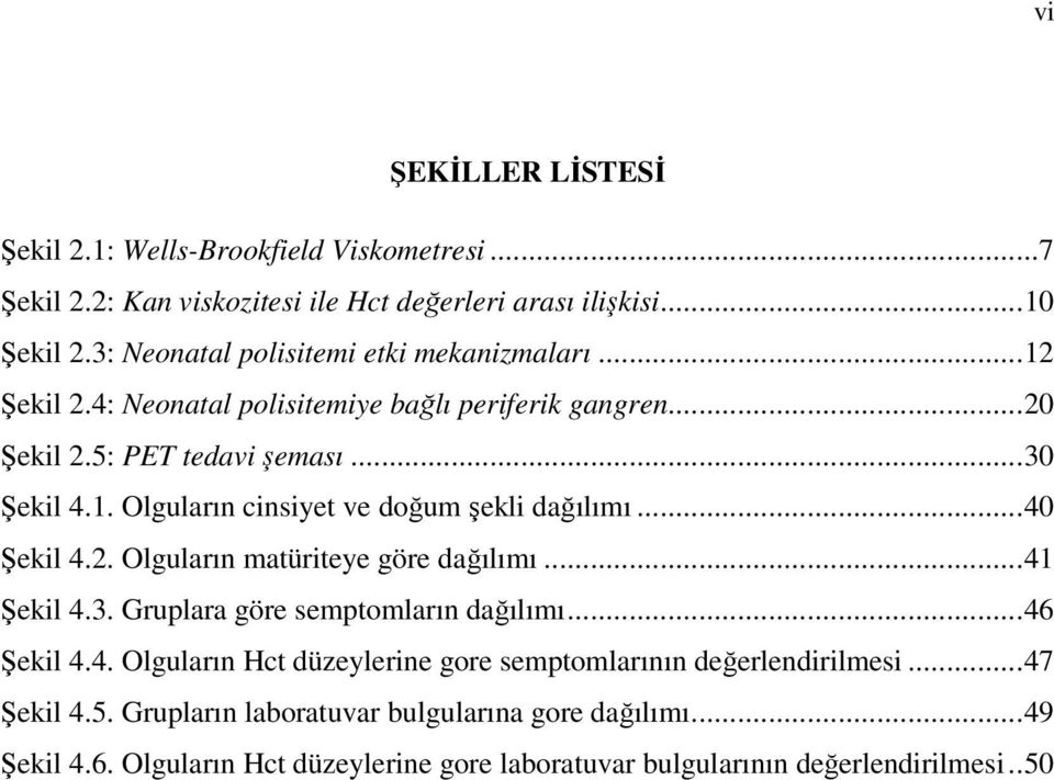 ..40 Şekil 4.2. Olguların matüriteye göre dağılımı...41 Şekil 4.3. Gruplara göre semptomların dağılımı...46 Şekil 4.4. Olguların Hct düzeylerine gore semptomlarının değerlendirilmesi.