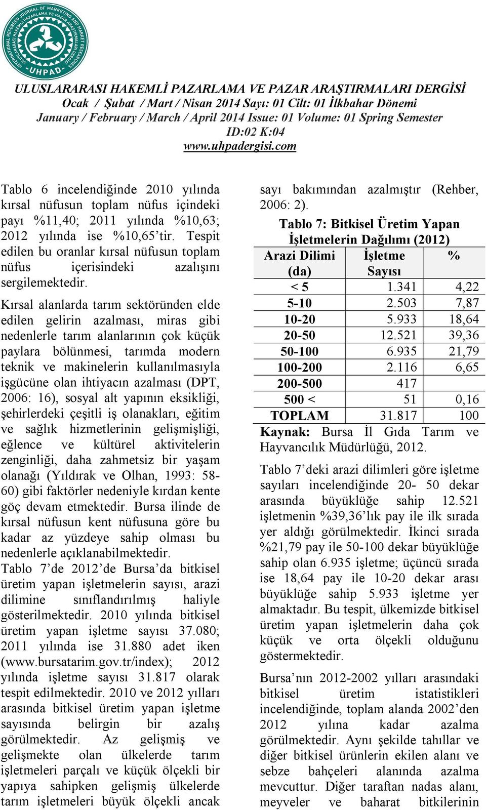 Kırsal alanlarda tarım sektöründen elde edilen gelirin azalması, miras gibi nedenlerle tarım alanlarının çok küçük paylara bölünmesi, tarımda modern teknik ve makinelerin kullanılmasıyla işgücüne