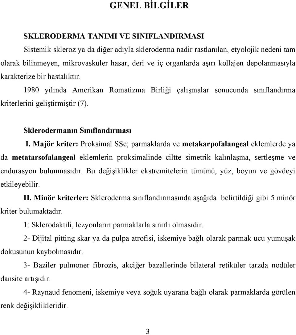 Sklerodermanın Sınıflandırması I.