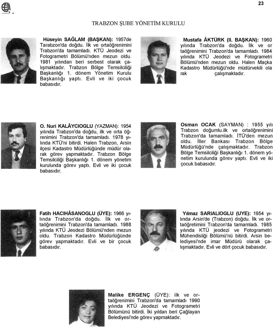 İlk ve or taöğrenimini Trabzon'da tamamladı. 1984 yılında KTÜ Jeodezi ve Fotogrametri Bölümü'nden mezun oldu. Halen Maçka Kadastro Müdürlüğü'nde müdürvekili ola rak O.