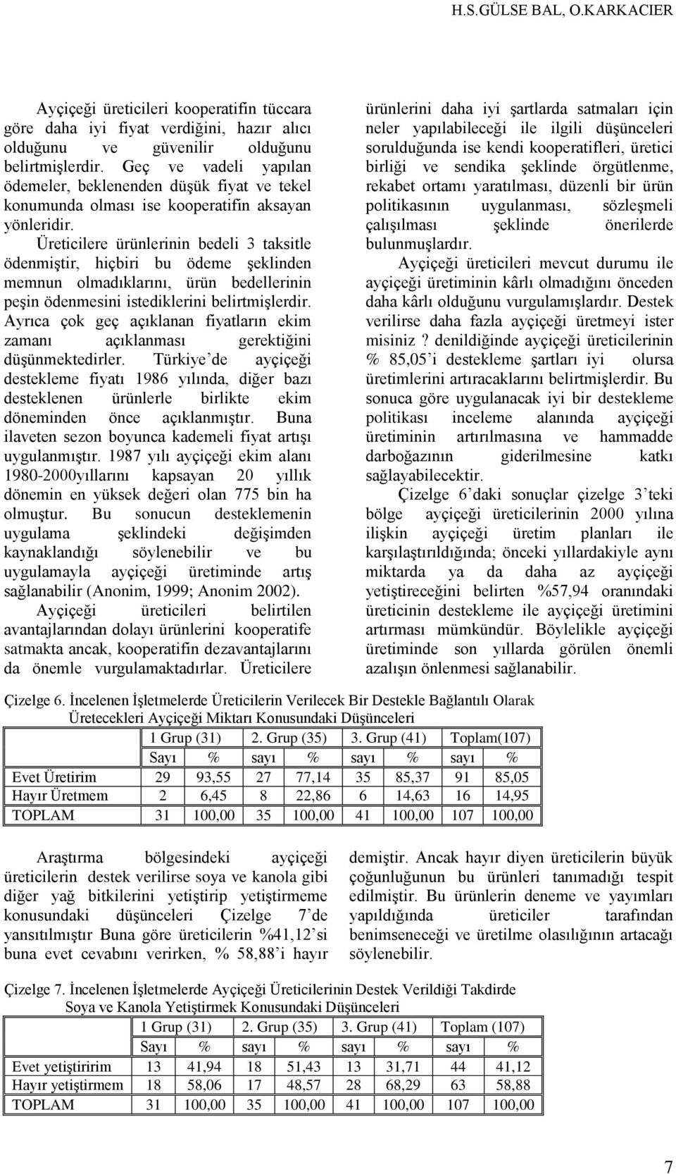 Üreticilere ürünlerinin bedeli 3 taksitle ödenmiştir, hiçbiri bu ödeme şeklinden memnun olmadıklarını, ürün bedellerinin peşin ödenmesini istediklerini belirtmişlerdir.