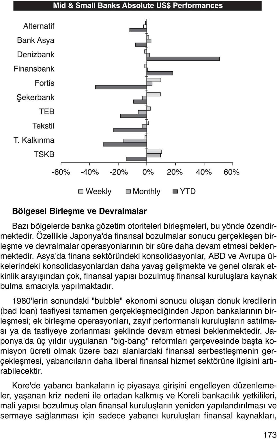 Asya'da finans sektöründeki konsolidasyonlar, ABD ve Avrupa ülkelerindeki konsolidasyonlardan daha yavaş gelişmekte ve genel olarak etkinlik arayışından çok, finansal yapısı bozulmuş finansal