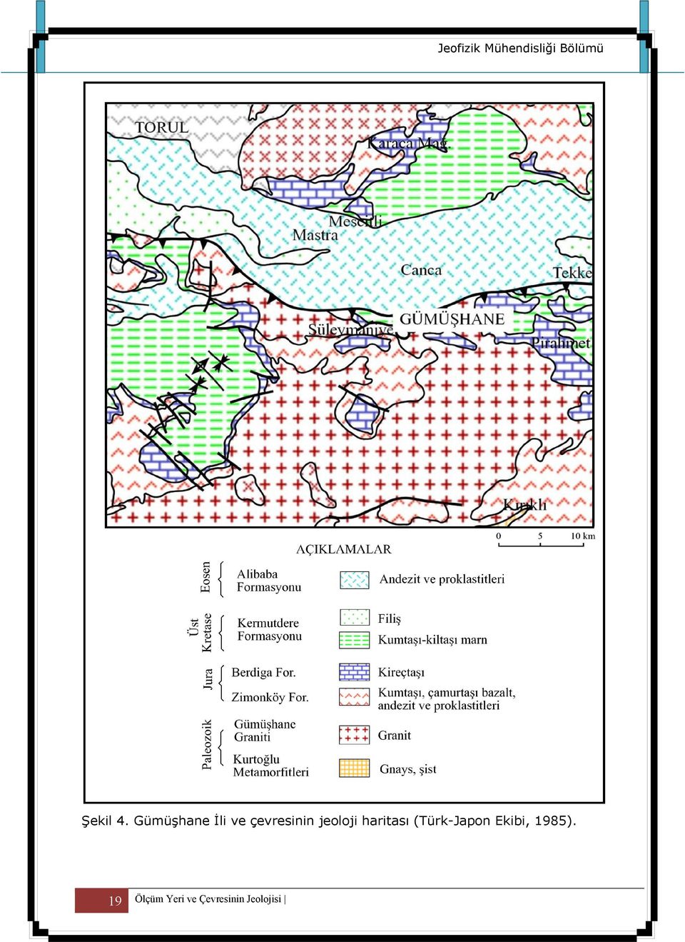 jeoloji haritası (Türk-Japon