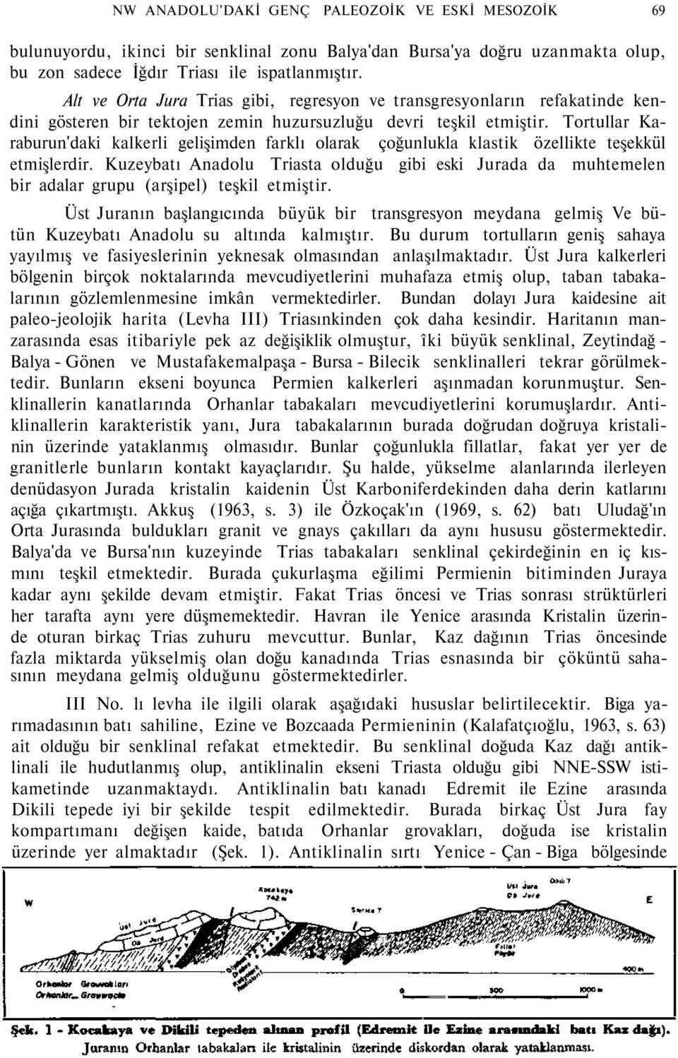 Tortullar Karaburun'daki kalkerli gelişimden farklı olarak çoğunlukla klastik özellikte teşekkül etmişlerdir.