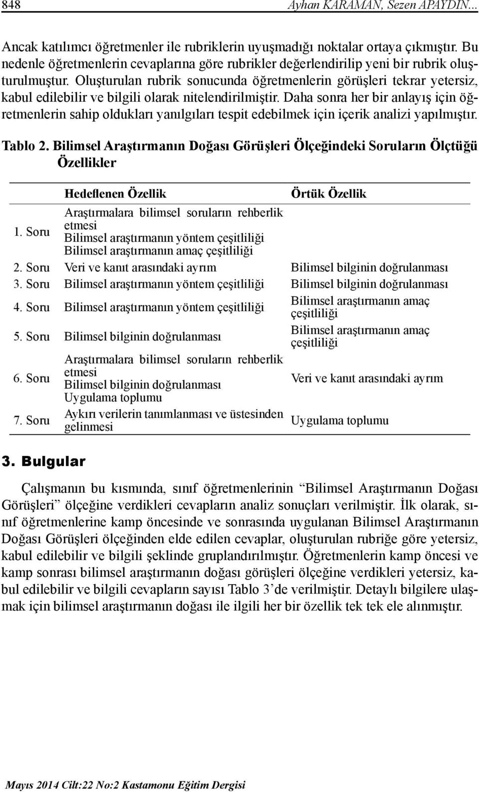 Oluşturulan rubrik sonucunda öğretmenlerin görüşleri tekrar yetersiz, kabul edilebilir ve bilgili olarak nitelendirilmiştir.