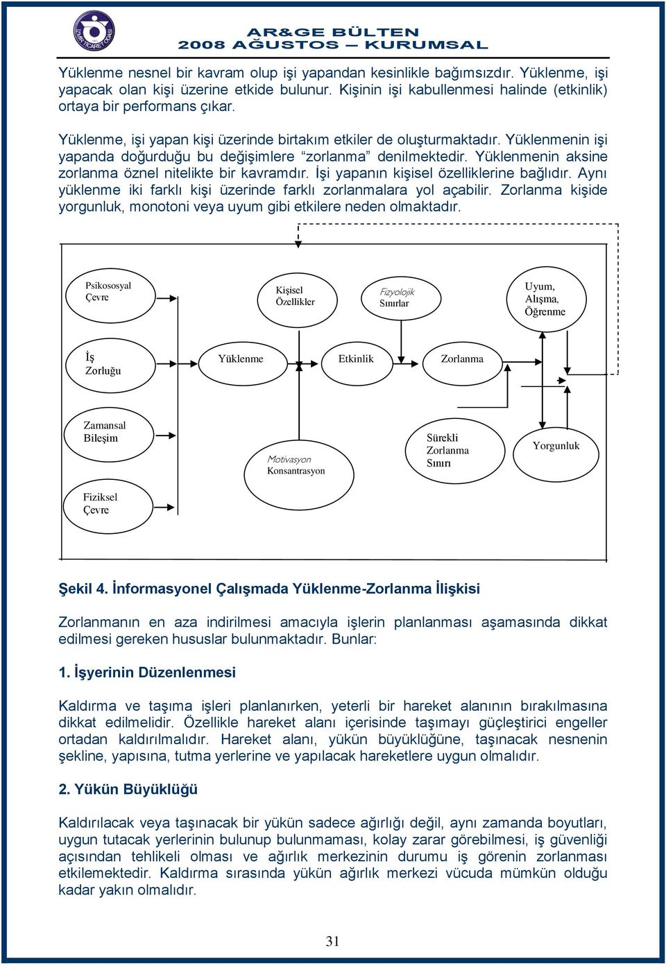 Yüklenmenin aksine zorlanma öznel nitelikte bir kavramdır. ĠĢi yapanın kiģisel özelliklerine bağlıdır. Aynı yüklenme iki farklı kiģi üzerinde farklı zorlanmalara yol açabilir.