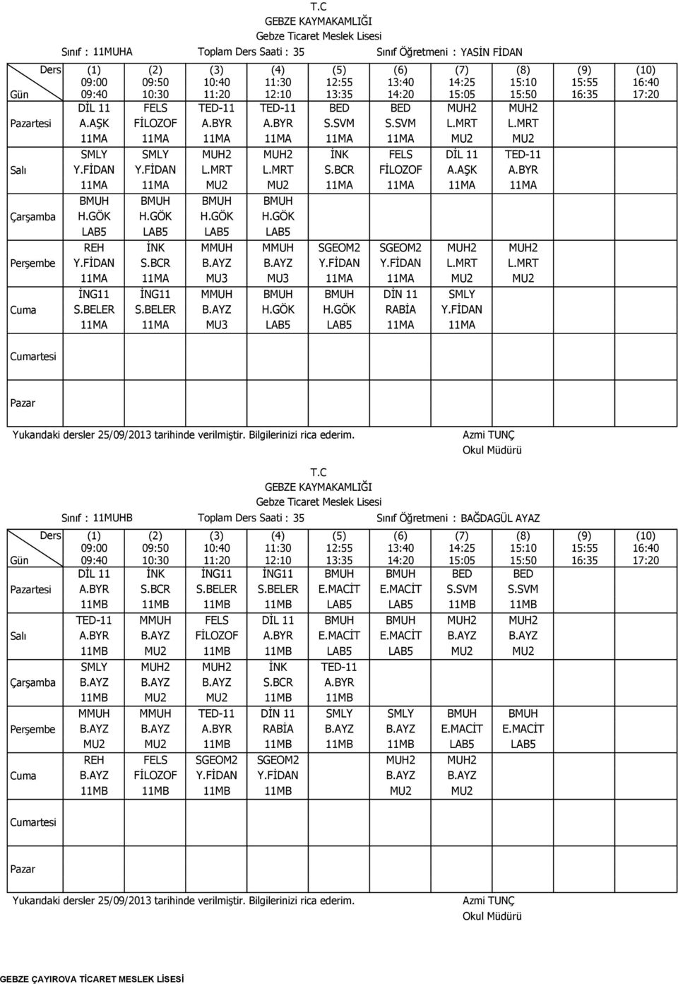 GÖK H.GÖK H.GÖK H.GÖK LAB5 LAB5 LAB5 LAB5 REH İNK MMUH MMUH SGEOM2 SGEOM2 MUH2 MUH2 Y.FİDAN S.BCR B.AYZ B.AYZ Y.FİDAN Y.FİDAN L.MRT L.