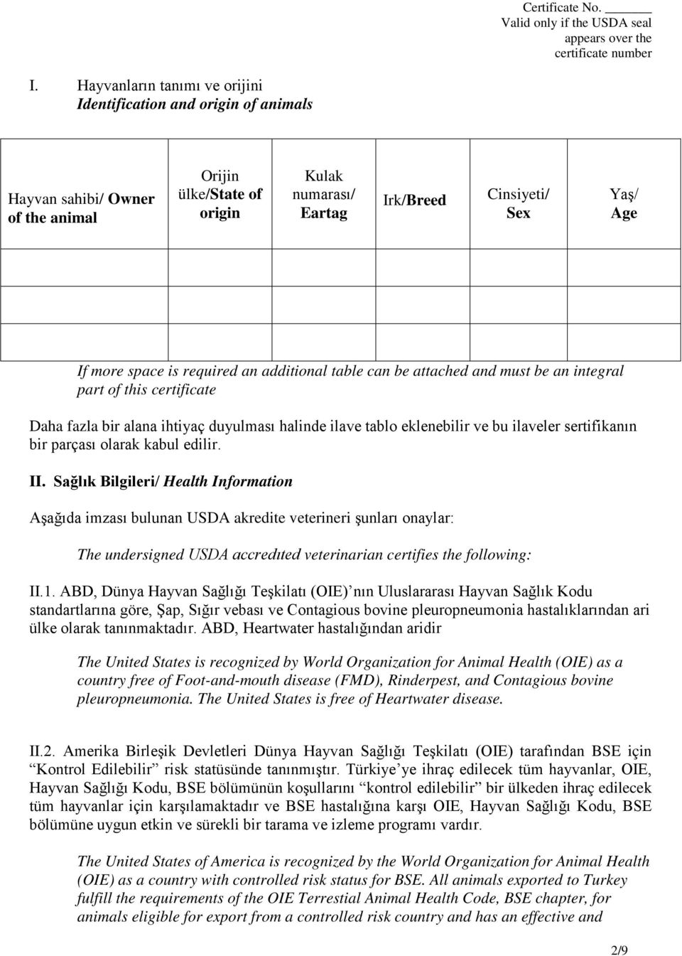 sertifikanın bir parçası olarak kabul edilir. II.