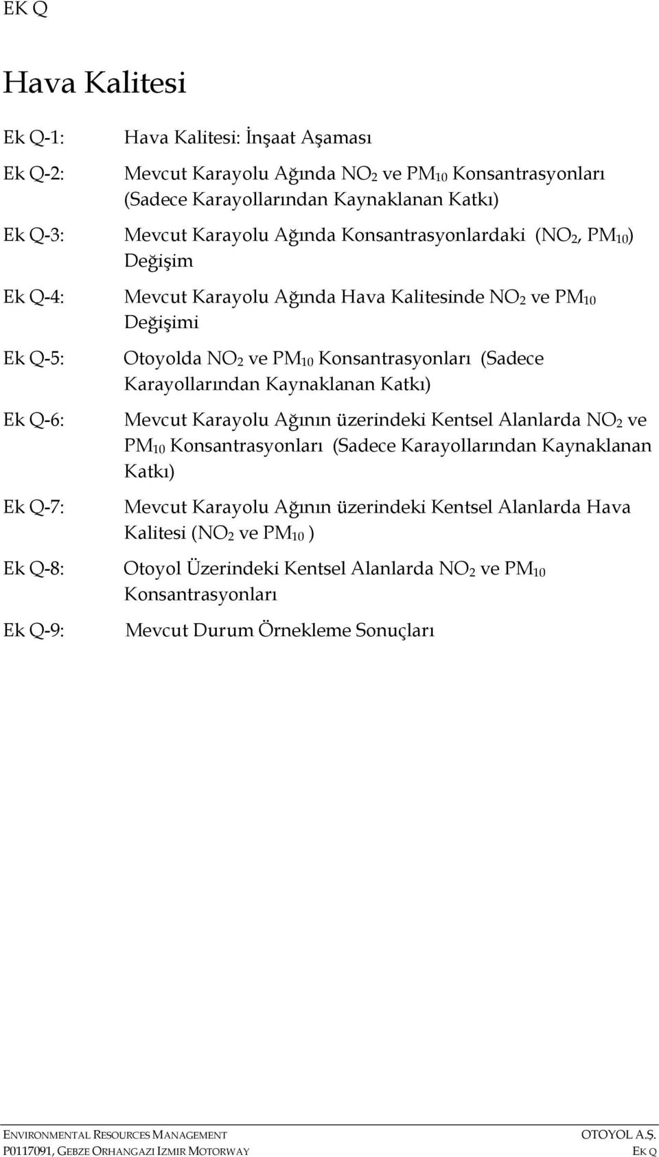 Karayollarından Kaynaklanan Katkı) Mevcut Karayolu Ağının üzerindeki Kentsel Alanlarda NO 2 ve PM 10 Konsantrasyonları (Sadece Karayollarından Kaynaklanan Katkı) Mevcut Karayolu Ağının üzerindeki