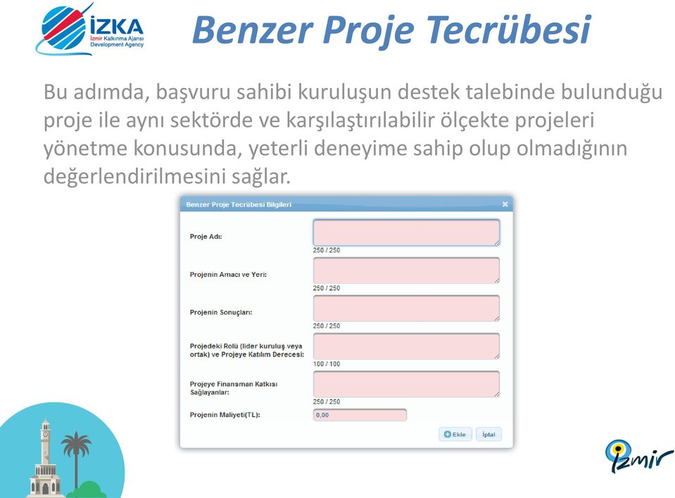 karşılaştırılabilir ölçekte projeleri yönetme konusunda,