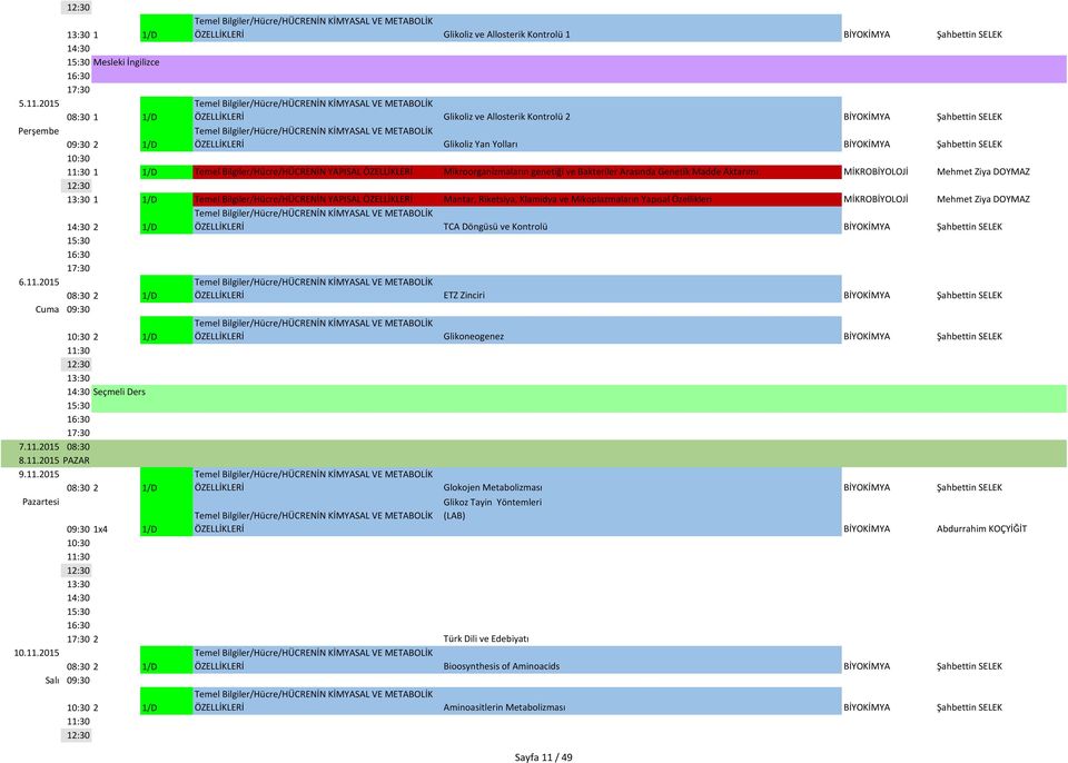 Yan Yolları BİYOKİMYA Şahbettin SELEK 1 1/D Temel Bilgiler/Hücre/HÜCRENİN YAPISAL ÖZELLİKLERİ Mikroorganizmaların genetiği ve Bakteriler Arasında Genetik Madde Aktarımı MİKROBİYOLOJİ Mehmet Ziya