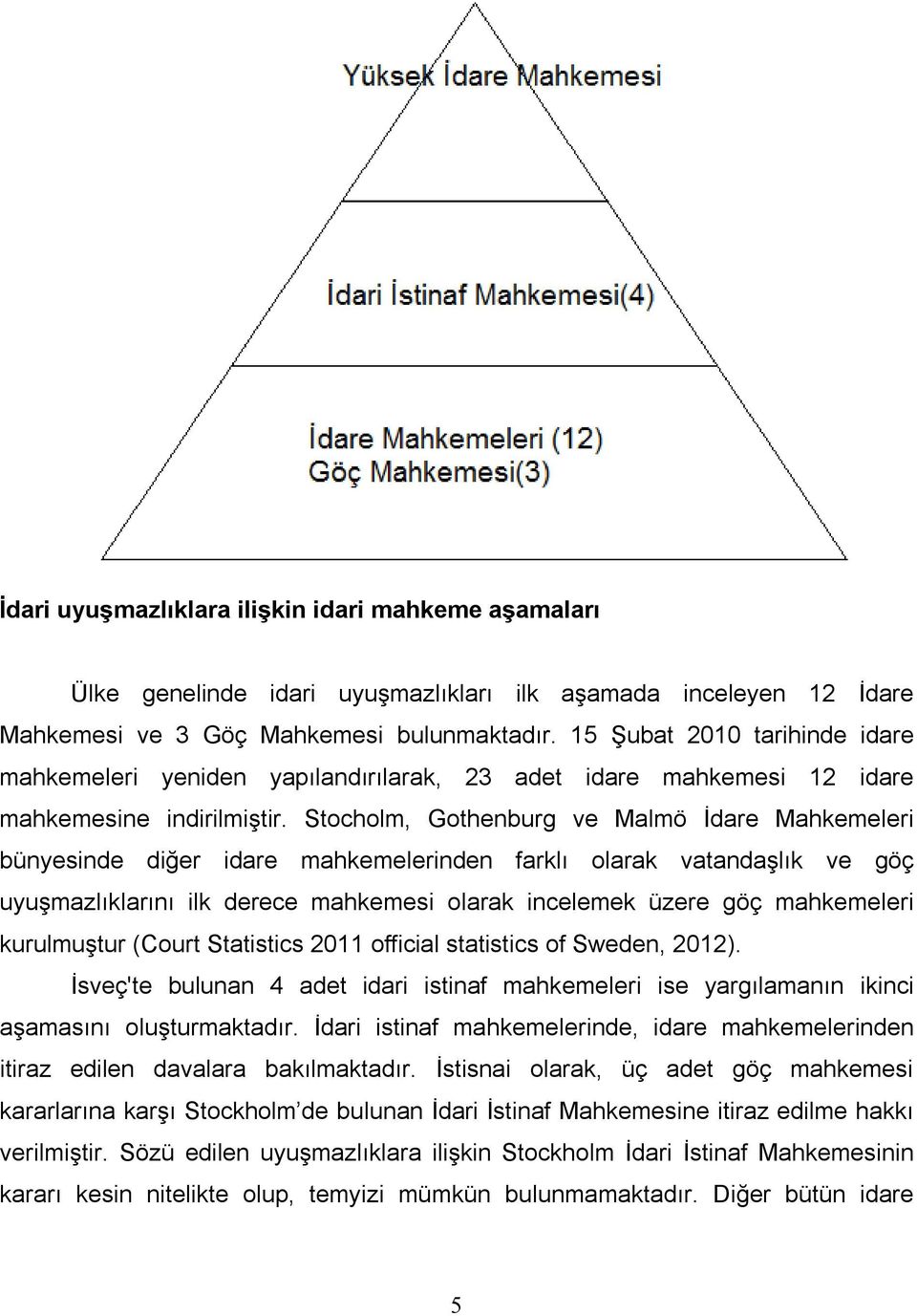 Stocholm, Gothenburg ve Malmö İdare Mahkemeleri bünyesinde diğer idare mahkemelerinden farklı olarak vatandaşlık ve göç uyuşmazlıklarını ilk derece mahkemesi olarak incelemek üzere göç mahkemeleri