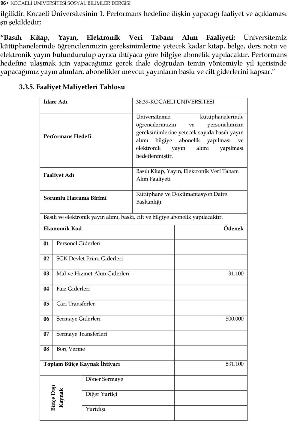 yetecek kadar kitap, belge, ders notu ve elektronik yayın bulundurulup ayrıca ihtiyaca göre bilgiye abonelik yapılacaktır.