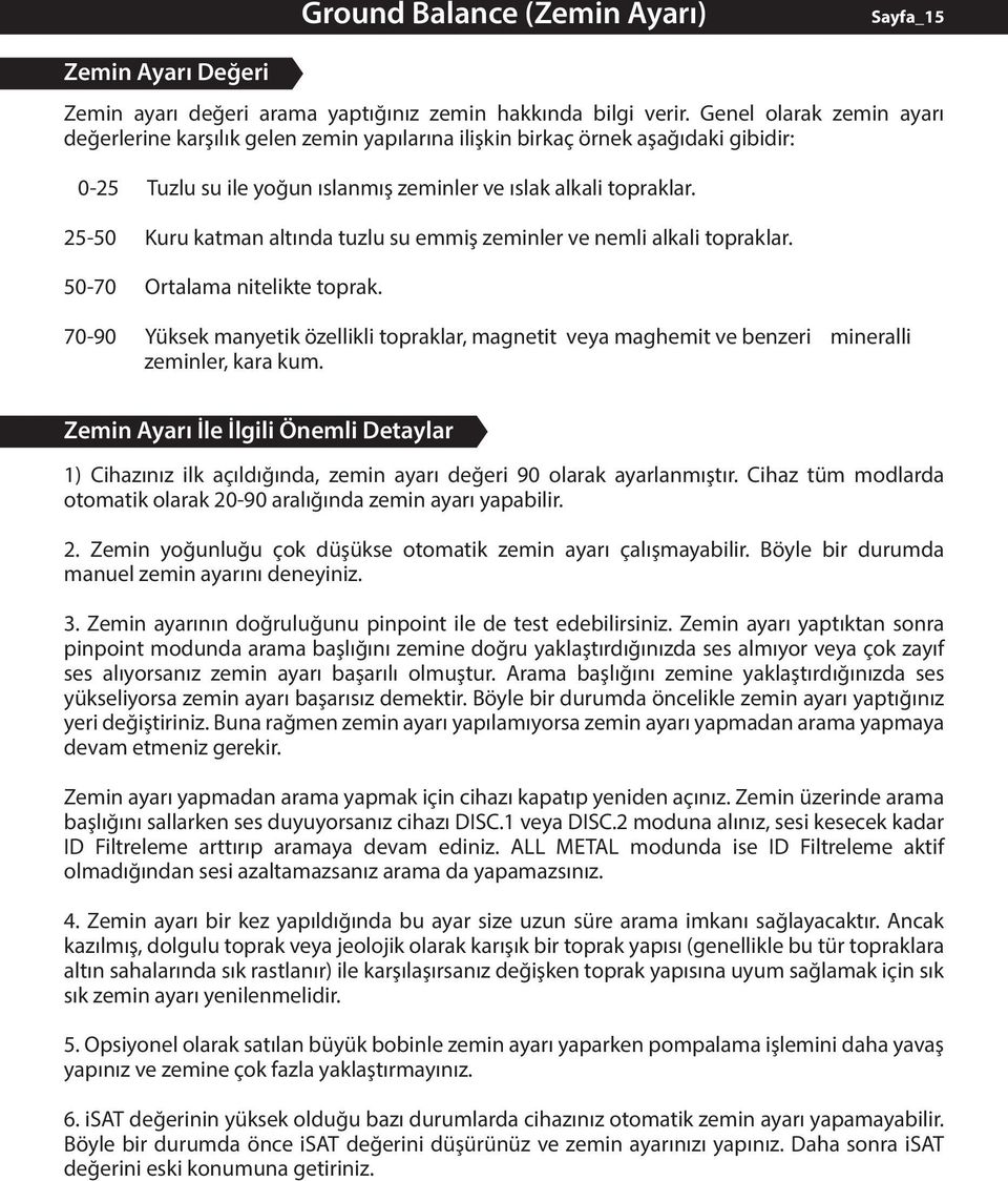 25-50 Kuru katman altında tuzlu su emmiş zeminler ve nemli alkali topraklar. 50-70 Ortalama nitelikte toprak.