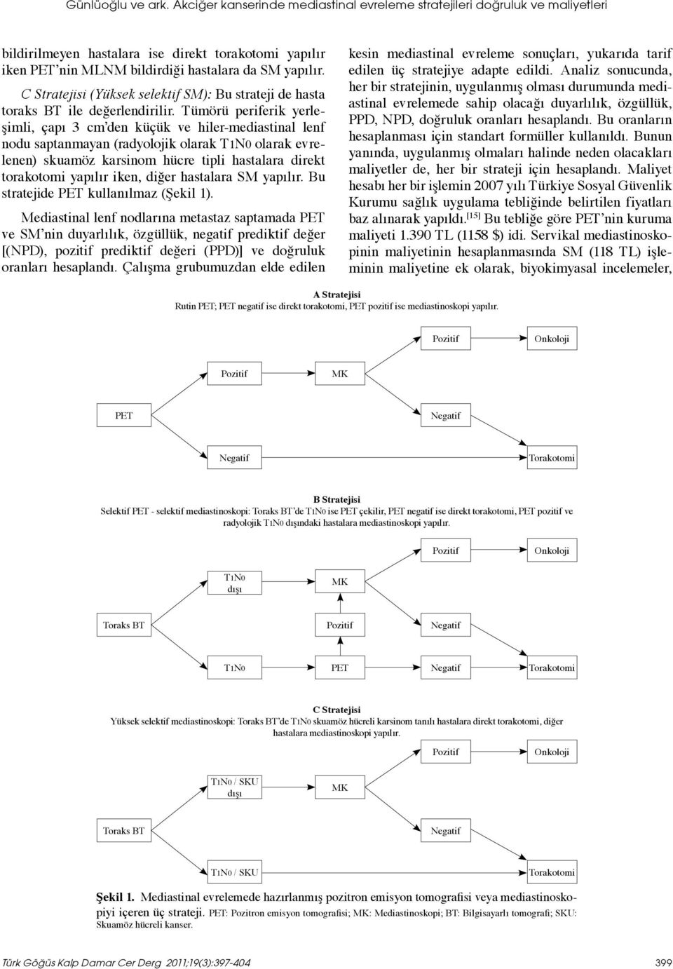 C Stratejisi (Yüksek selektif SM): Bu strateji de hasta toraks BT ile değerlendirilir.