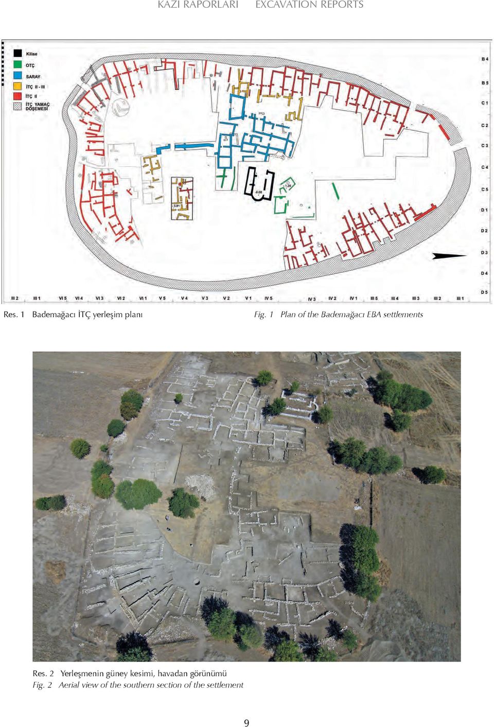 2 Yerleşmenin güney kesimi, havadan görünümü Fig.