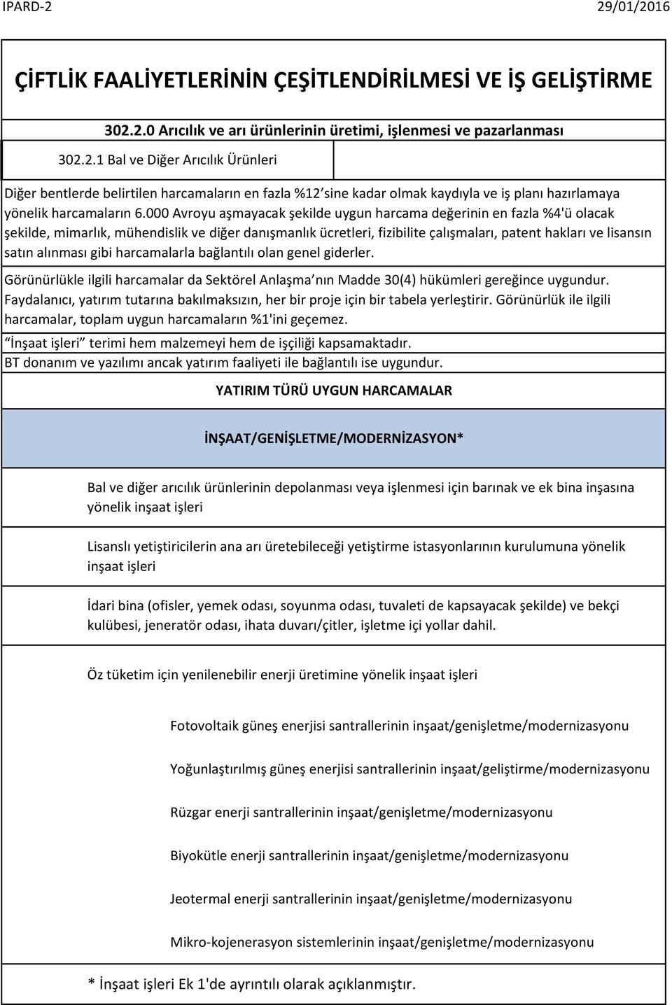 000 Avroyu aşmayacak şekilde uygun harcama değerinin en fazla %4'ü olacak şekilde, mimarlık, mühendislik ve diğer danışmanlık ücretleri, fizibilite çalışmaları, patent hakları ve lisansın satın