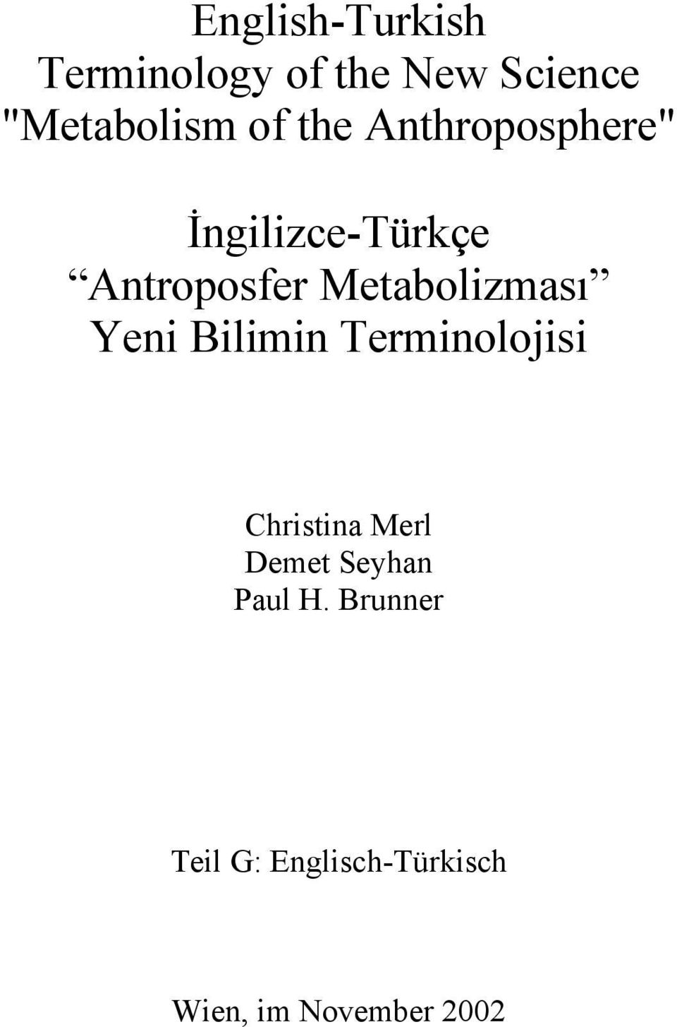 Metabolizması Yeni Bilimin Terminolojisi Christina Merl