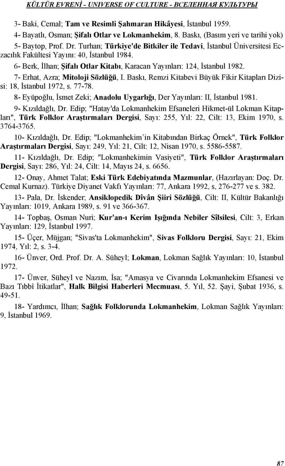 7- Erhat, Azra; Mitoloji Sözlüğü, I. Baskı, Remzi Kitabevi Büyük Fikir Kitapları Dizisi: 18, İstanbul 1972, s. 77-78. 8- Eyüpoğlu, İsmet Zeki; Anadolu Uygarlığı, Der Yayınları: II, İstanbul 1981.