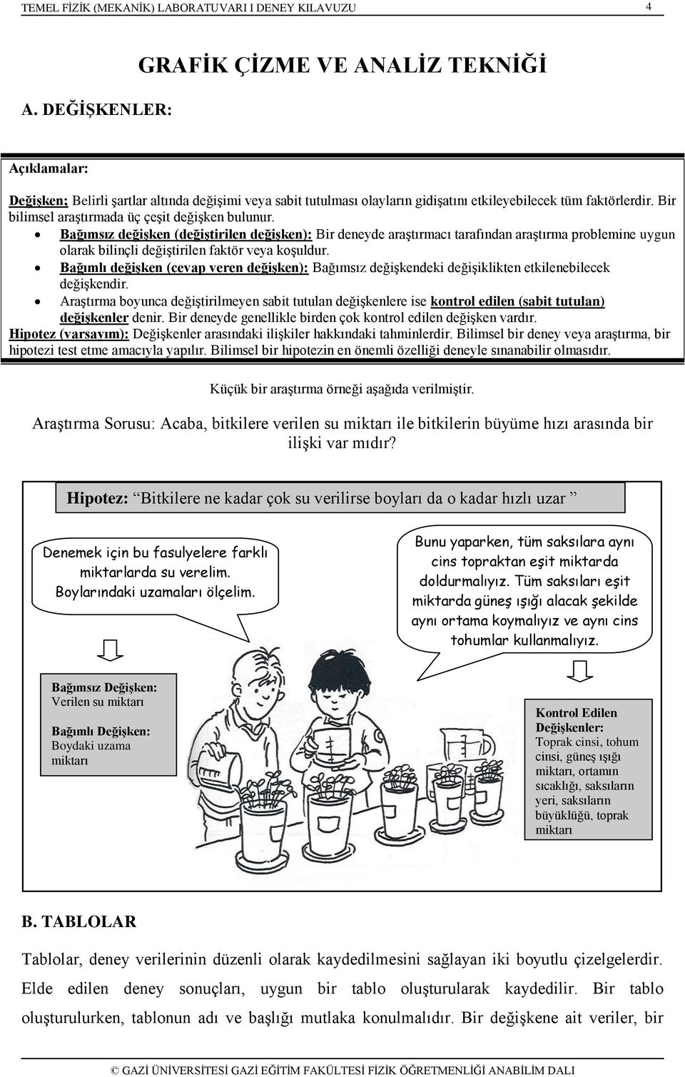 Bağımsız değişken (değiştirilen değişken): Bir deneyde araştırmacı tarafından araştırma problemine uygun olarak bilinçli değiştirilen faktör veya koşuldur.