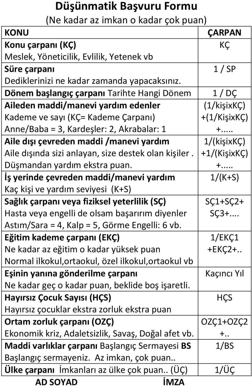 .. Aile dışı çevreden maddi /manevi yardım Aile dışında sizi anlayan, size destek olan kişiler. Düşmandan yardım ekstra puan.