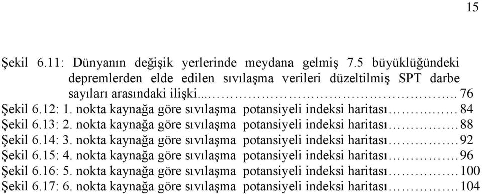 nokta kaynağa göre sıvılaşma potansiyeli indeksi haritası. 84 Şekil 6.13: 2. nokta kaynağa göre sıvılaşma potansiyeli indeksi haritası. 88 Şekil 6.14: 3.