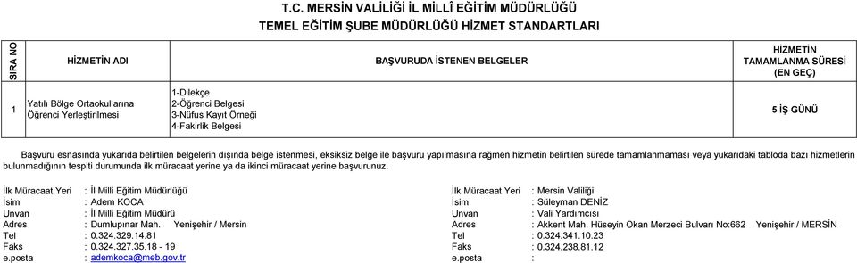 2-Öğrenci Belgesi Öğrenci Yerleştirilmesi