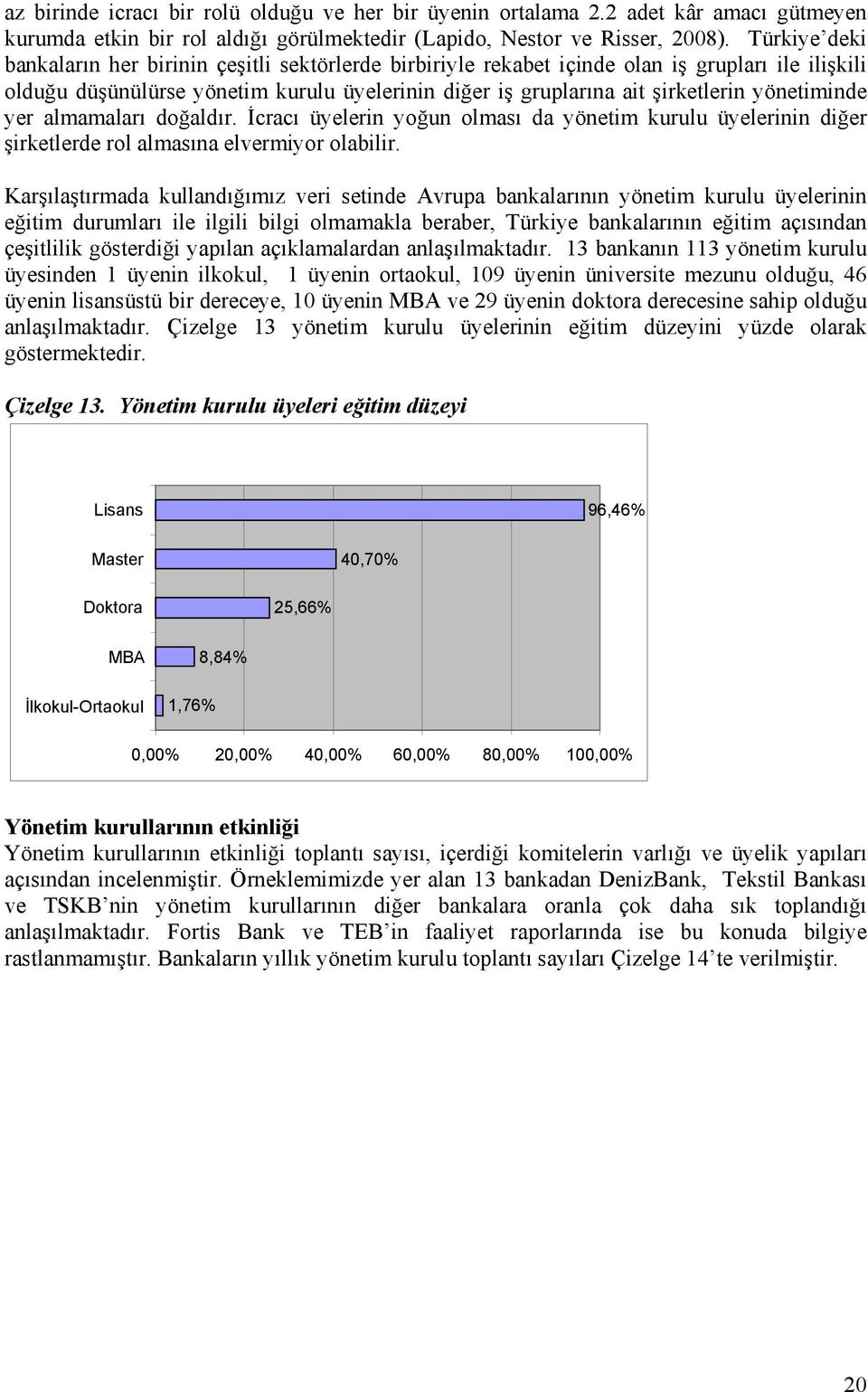 yönetiminde yer almamaları doğaldır. İcracı üyelerin yoğun olması da yönetim kurulu üyelerinin diğer şirketlerde rol almasına elvermiyor olabilir.