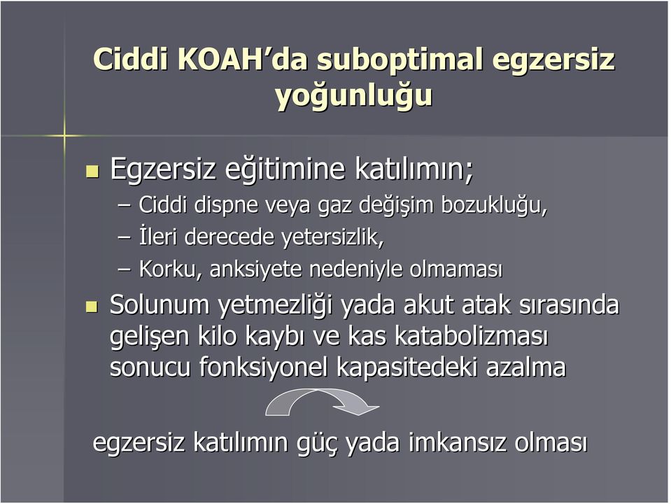 olmaması Solunum yetmezliği i yada akut atak sırass rasında gelişen en kilo kaybı ve kas