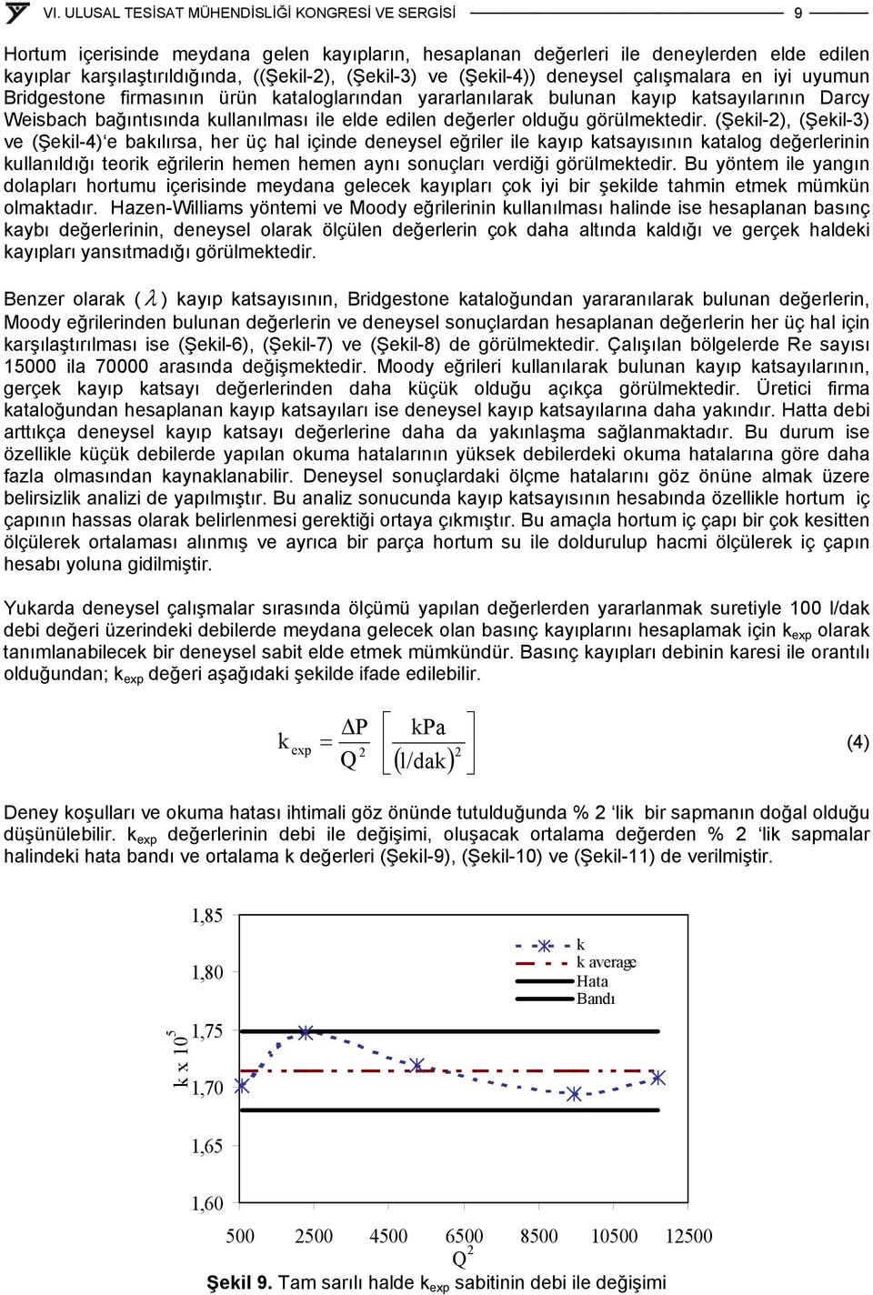 (Şekil-2), (Şekil-3) ve (Şekil-4) e bakılırsa, her üç hal içinde deneysel eğriler ile kayıp katsayısının katalog değerlerinin kullanıldığı teorik eğrilerin hemen hemen aynı sonuçları verdiği