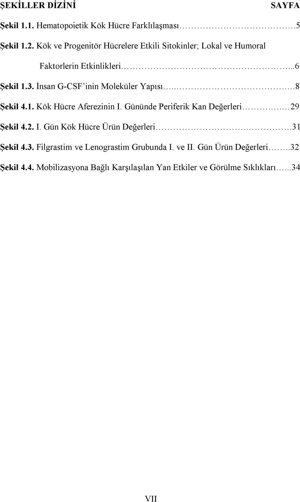 İnsan G-CSF inin Moleküler Yapısı....8 Şekil 4.1. Kök Hücre Aferezinin I. Gününde Periferik Kan Değerleri.. 29 Şekil 4.2. I. Gün Kök Hücre Ürün Değerleri.