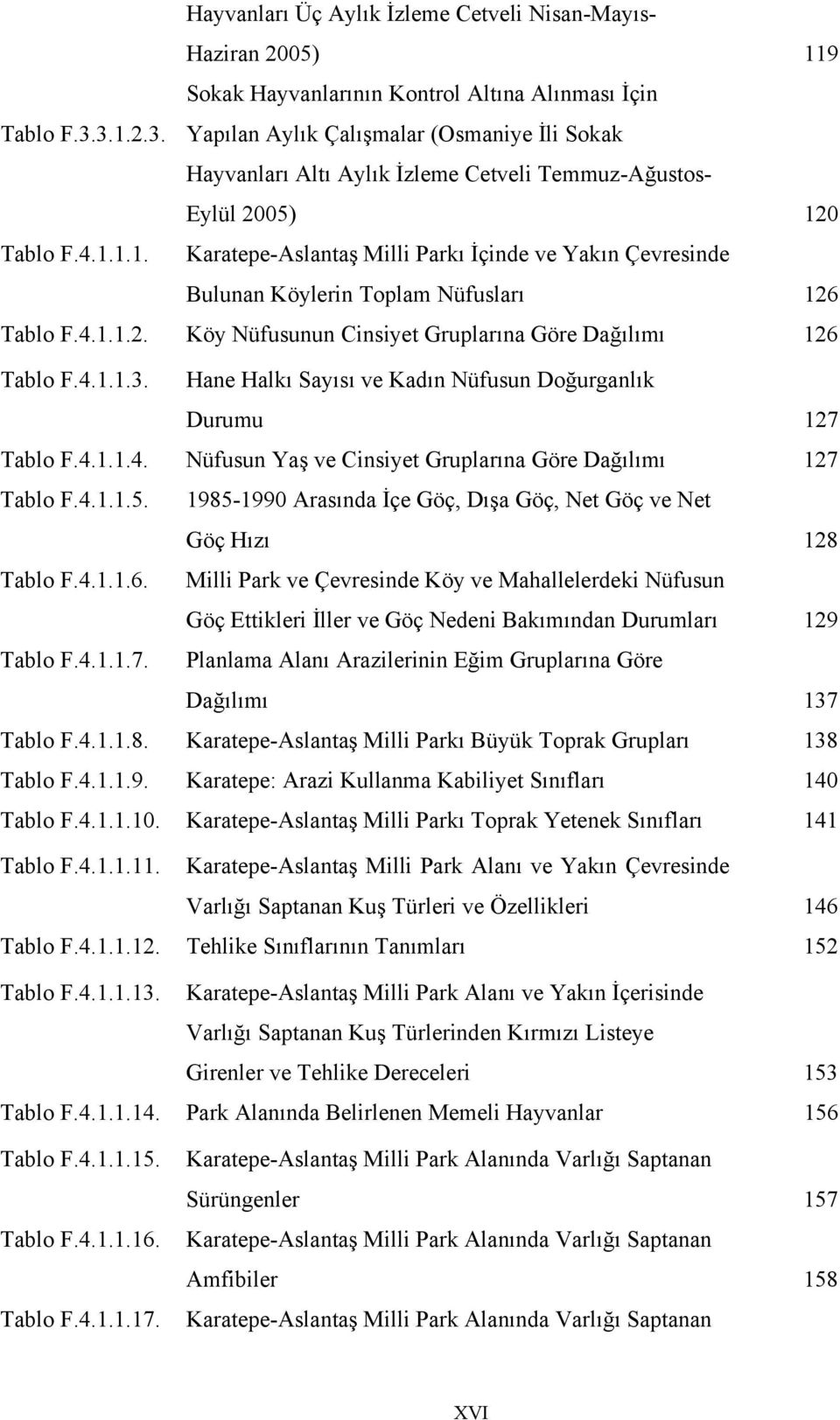 4.1.1.2. Köy Nüfusunun Cinsiyet Gruplarına Göre Dağılımı 126 Tablo F.4.1.1.3. Hane Halkı Sayısı ve Kadın Nüfusun Doğurganlık Durumu 127 Tablo F.4.1.1.4. Nüfusun Yaş ve Cinsiyet Gruplarına Göre Dağılımı 127 Tablo F.